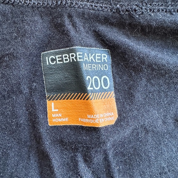 Black Icebreaker Men’s Black Long Sleeve Top - Picture 2 of 14